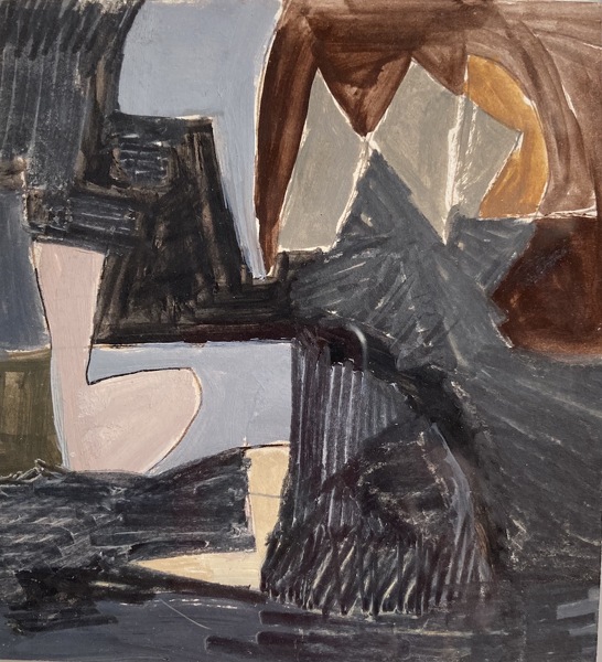 Artist Michael Canney: Untitled oil and gouache on card, 1960s