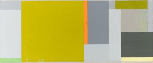 Artist Michael Canney: Untitled oblong, grey blue yellow, circa 1970