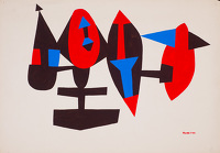 Artist Allan Milner: Mobile in brown, red and blue (F100), circa 1960