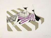 Artist Lynn Russell Chadwick: Seated Figures on Stripes II, 1972